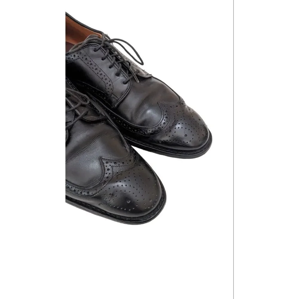 Allen Edmonds Madison Park Black Leather Wingtip Blucher Size 9.5D‎